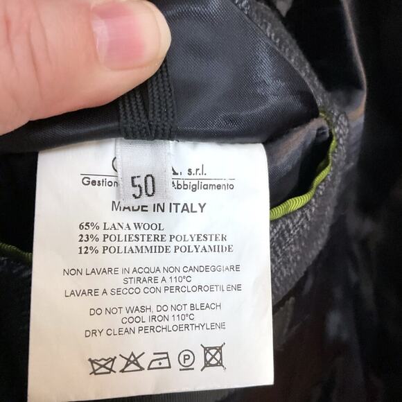 MESSAGERIE Italy Men Blazer US 38 EU 50Grey Herringbone Lana Wool-Read - Picture 13 of 16